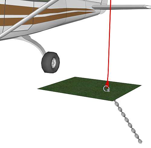Cessna 172 anchored with Groundbolt AT type anchor