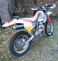 Honda xr chained with Groundbolt anchor