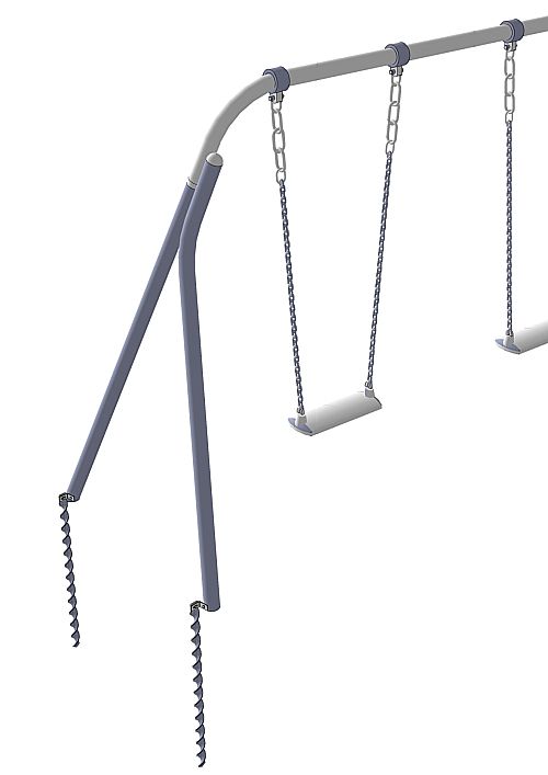 Metal swing with 40x680ED anchors